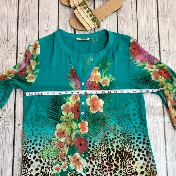 Soft Surrounding Womens 1/4 Button Up Tunic Top - Picture 5 of 11